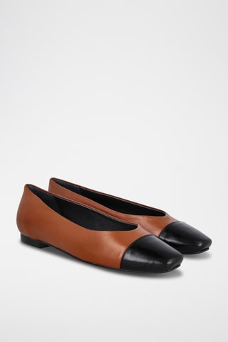 Leren Ballerina’s Helen - Bruin