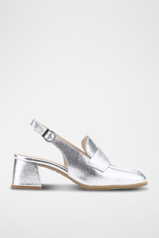 Leren Pumps - Zilverkleurig