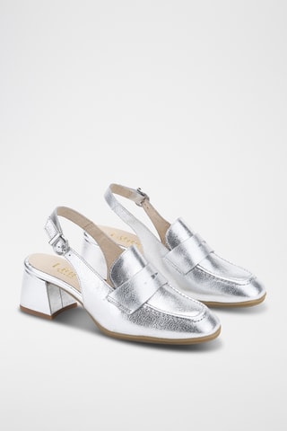 Leren Pumps - Zilverkleurig