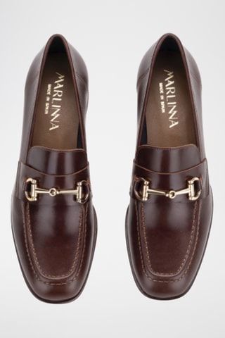 Leren Mocassins met Hak Moly - Bruin 