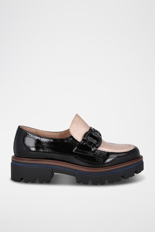 Lakleren Platform Mocassins Michigan - Zwart