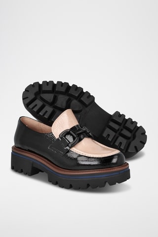 Lakleren Platform Mocassins Michigan - Zwart
