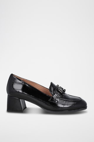 Lakleren Mocassins met Hak Piso Carel - Zwart