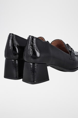 Lakleren Mocassins met Hak Piso Carel - Zwart
