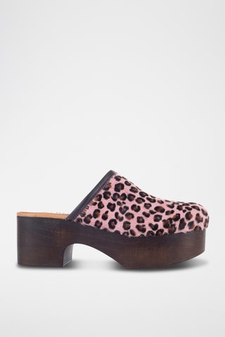 Leren Platform Clogs Garda - Poederroze