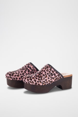 Leren Platform Clogs Garda - Poederroze