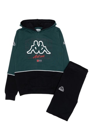 Ensemble sweat à capuche et jogging - Vert forêt et noir