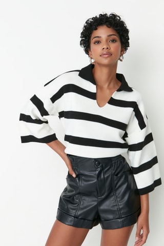 Camisola às riscas Preto e branco