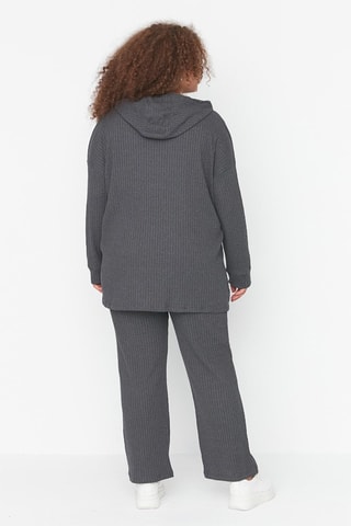 Camisola com capuz e calças direitas Antracite mesclado