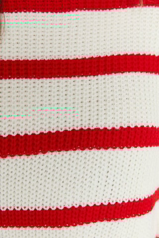 Camisola Cru e vermelho