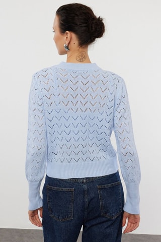 Casaco de malha e crop top - Azul
