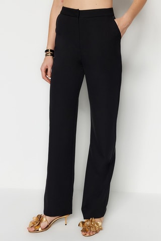 Calças wide legs cintura subida Preto