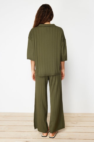 Camisola e calças de cintura subida - Verde-azeitona