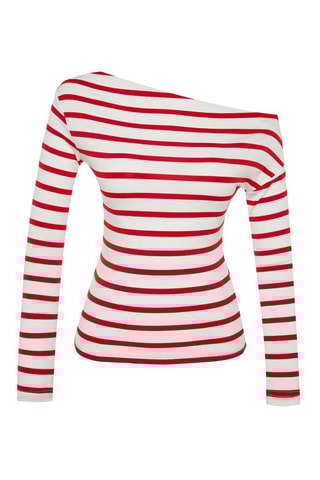 Top rayé - Rouge