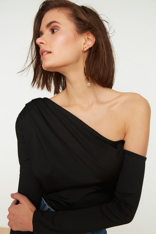 Top asymétrique Noir
