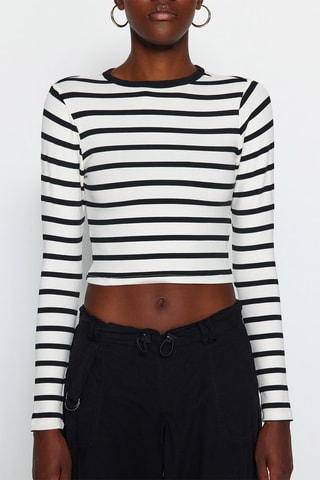 Crop top Preto e branco