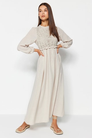 Vestido comprido - Bege