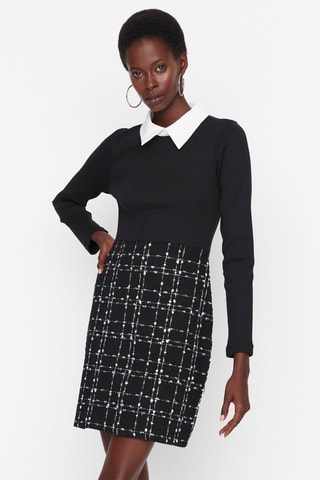 Vestido efeito ilusório Preto