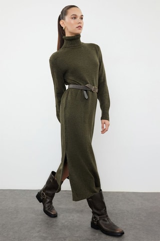 Vestido-camisola - Caqui