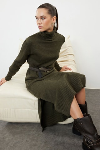 Vestido-camisola - Caqui
