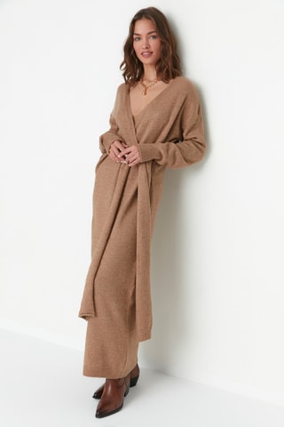 Vestido-camisola Camel