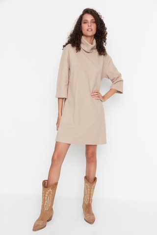 Vestido-camisola Bege