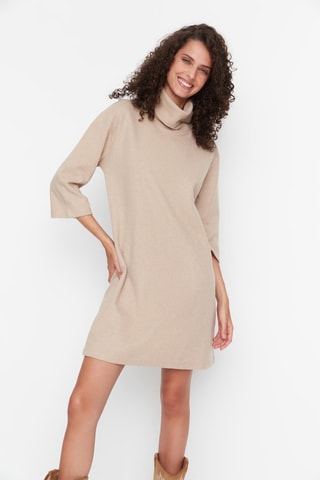Vestido-camisola Bege