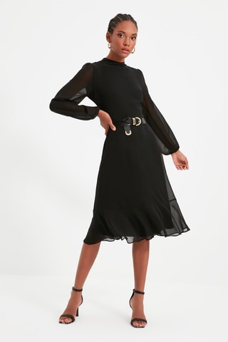 Vestido direito Preto