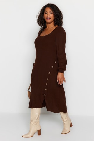 Vestido-camisola - Castanho