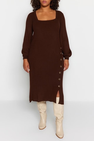 Vestido-camisola - Castanho