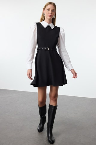 Vestido efeito ilusório - Preto