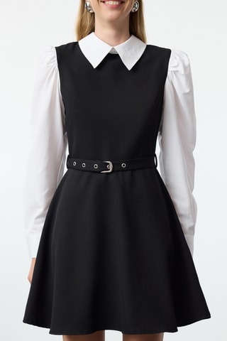 Vestido efeito ilusório - Preto