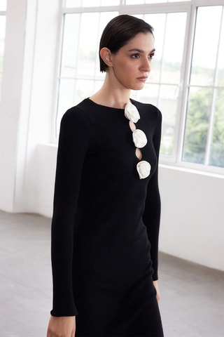 Vestido comprido regular - Preto
