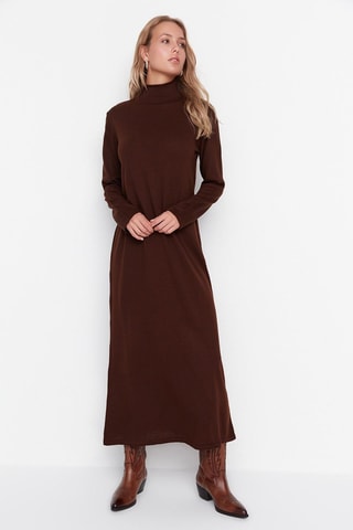 Vestido-camisola - Castanho