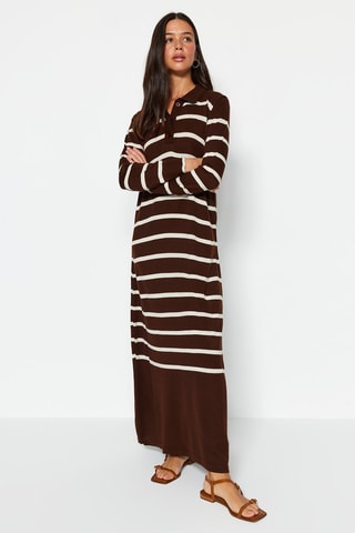 Vestido comprido Castanho