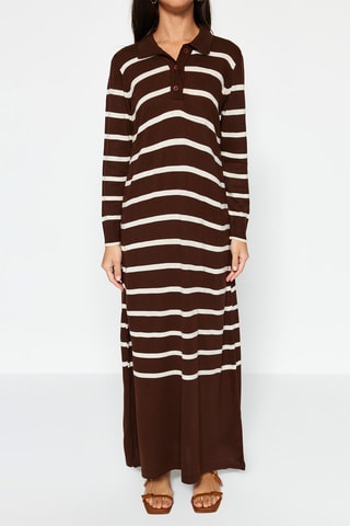 Vestido comprido Castanho
