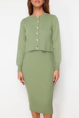 Vestido midi e cardigã - Verde