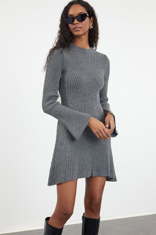 Vestido trapézio regular - Cinzento