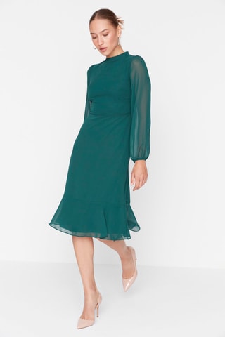 Vestido direito Verde