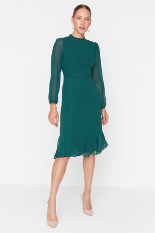 Vestido direito Verde