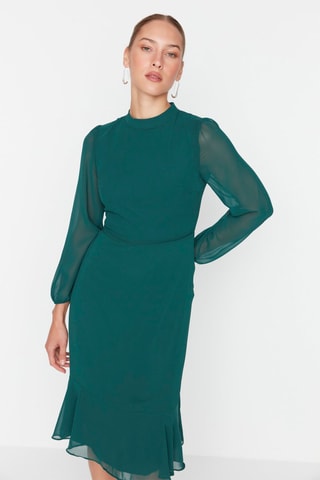 Vestido direito Verde