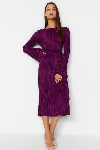 Vestido plissado Violeta