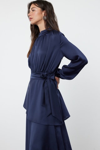 Vestido comprido - Azul-marinho