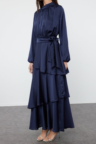 Vestido comprido - Azul-marinho