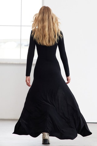 Vestido comprido slim - Preto