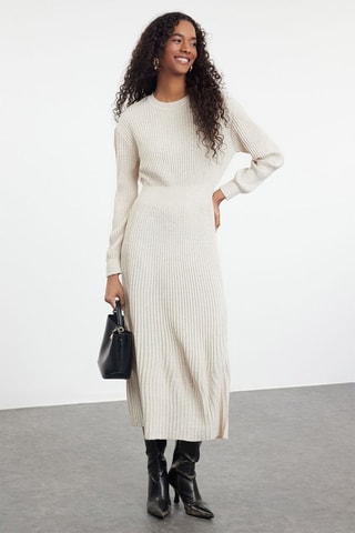 Vestido-camisola - Bege
