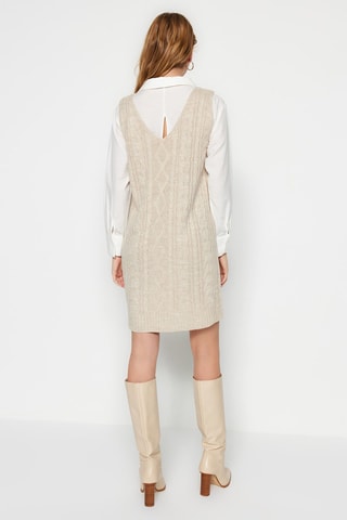 Vestido-camisola Bege