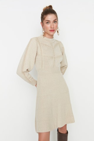 Vestido-camisola Bege