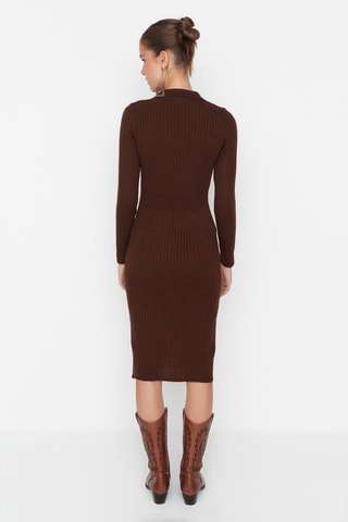 Vestido-camisola Castanho