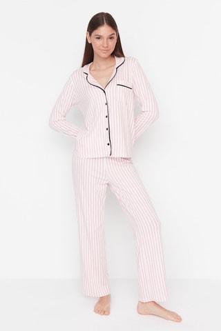 Pijama - Rosa-maquilhagem e branco